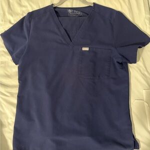 Figs Women's Navy V-Neck Scrub Top